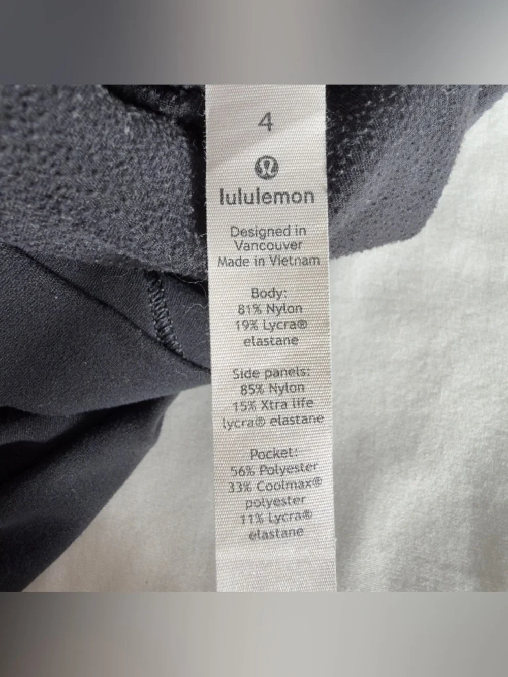 lululemon athletica Black Leggings with Velvet Side Panel